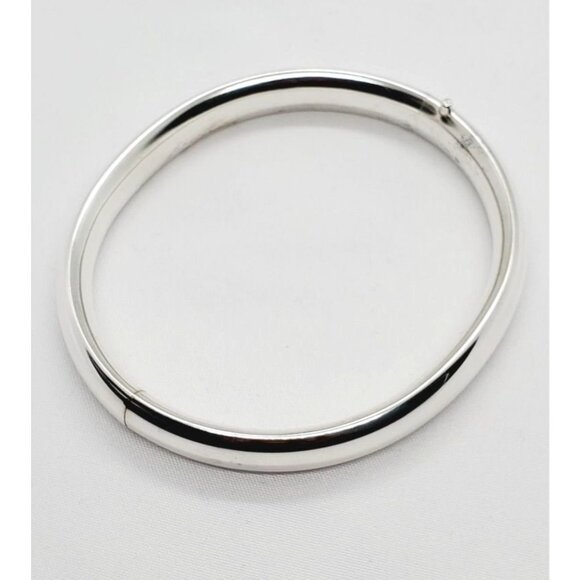 Tiffany & Co 925 Sterling Silver Hinged Bangle Bracelet 7.25"